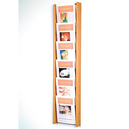 Wooden Mallet 6 in. Stance 6 Pocket Wall Display - Black, Mahogany & Light Oak AC48-6BH